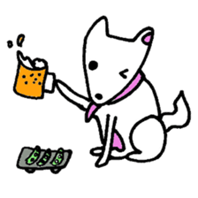 White Shiba dog sticker #5618739