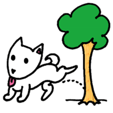 White Shiba dog sticker #5618761