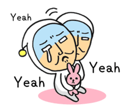 Middle-aged dressed in white 2(English) sticker #5619045