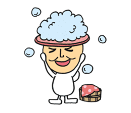 Middle-aged dressed in white 2(English) sticker #5619057