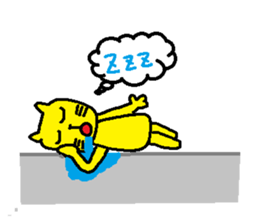 Yellow Kimokawa cat sticker #5620610