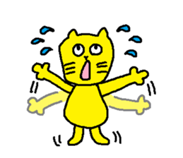 Yellow Kimokawa cat sticker #5620614