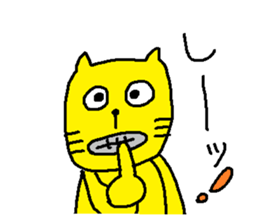 Yellow Kimokawa cat sticker #5620621