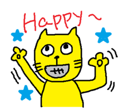 Yellow Kimokawa cat sticker #5620622