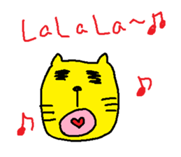 Yellow Kimokawa cat sticker #5620624