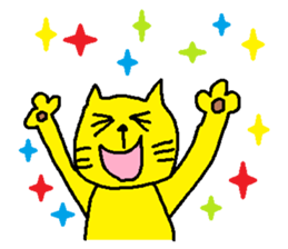 Yellow Kimokawa cat sticker #5620636