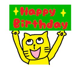 Yellow Kimokawa cat sticker #5620638