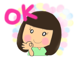 A girl of  bob with straight bangs sticker #5621804