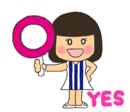 A girl of  bob with straight bangs sticker #5621808