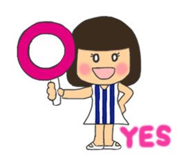 A girl of bob with straight bangs sticker #5621808