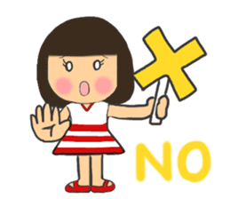 A girl of bob with straight bangs sticker #5621809