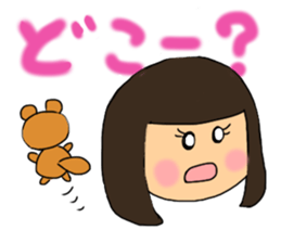 A girl of  bob with straight bangs sticker #5621811