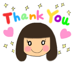 A girl of  bob with straight bangs sticker #5621812