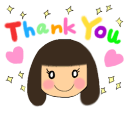 A girl of bob with straight bangs sticker #5621812