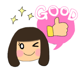 A girl of  bob with straight bangs sticker #5621816