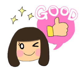 A girl of bob with straight bangs sticker #5621816