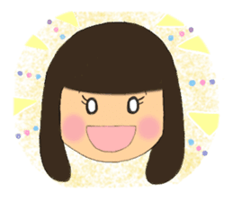 A girl of bob with straight bangs sticker #5621817