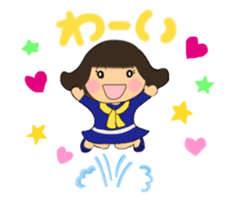 A girl of  bob with straight bangs sticker #5621821