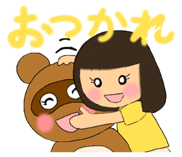 A girl of  bob with straight bangs sticker #5621827