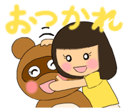 A girl of bob with straight bangs sticker #5621827