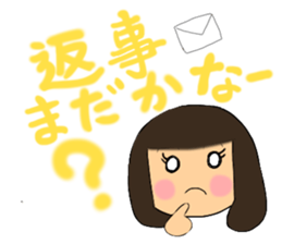 A girl of  bob with straight bangs sticker #5621829