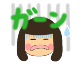 A girl of  bob with straight bangs sticker #5621831