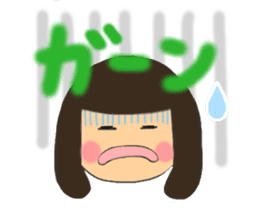 A girl of bob with straight bangs sticker #5621831