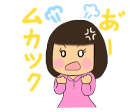 A girl of  bob with straight bangs sticker #5621832