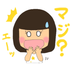 A girl of  bob with straight bangs sticker #5621833