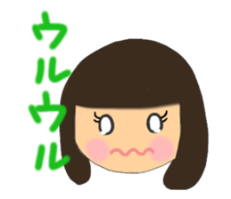 A girl of  bob with straight bangs sticker #5621834