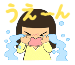 A girl of bob with straight bangs sticker #5621835