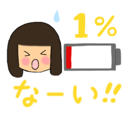 A girl of  bob with straight bangs sticker #5621836