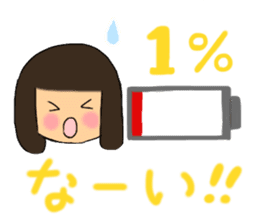 A girl of bob with straight bangs sticker #5621836