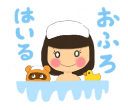 A girl of bob with straight bangs sticker #5621839