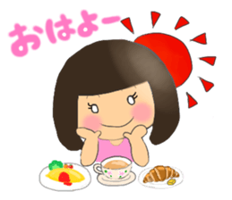 A girl of  bob with straight bangs sticker #5621842