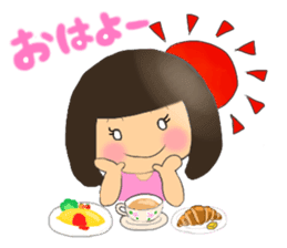 A girl of bob with straight bangs sticker #5621842