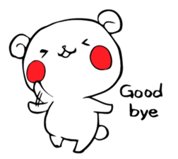 White bear Kumajirou happy days[English] sticker #5622487