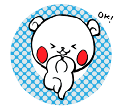 White bear Kumajirou happy days[English] sticker #5622488