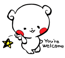 White bear Kumajirou happy days[English] sticker #5622493