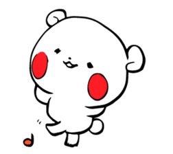 White bear Kumajirou happy days[English] sticker #5622494