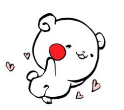 White bear Kumajirou happy days[English] sticker #5622495