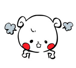 White bear Kumajirou happy days[English] sticker #5622508