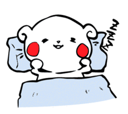 White bear Kumajirou happy days[English] sticker #5622515
