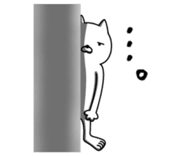 Simple Sticker of cute white cat sticker #5624573