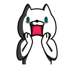 Simple Sticker of cute white cat sticker #5624577