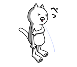 Simple Sticker of cute white cat sticker #5624579