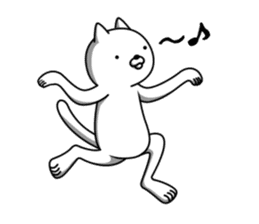Simple Sticker of cute white cat sticker #5624590