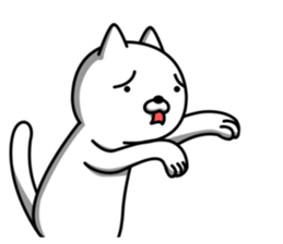 Simple Sticker of cute white cat sticker #5624592