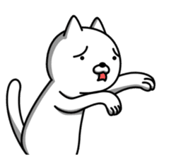 Simple Sticker of cute white cat sticker #5624592