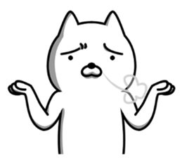 Simple Sticker of cute white cat sticker #5624597